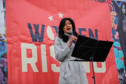 Evelyn Yang, wife of Democratic presidential candidate Andrew Yang speaks during a rally before the Women's March, on in New York. Hundred showed up in New York City and thousands in Washington, D.C. for the rallies, which aim to harness the political power of women, although crowds were noticeably smaller than in previous years. Marches were scheduled Saturday in more than 180 cities
Women's Marches, New York, USA - 18 Jan 2020