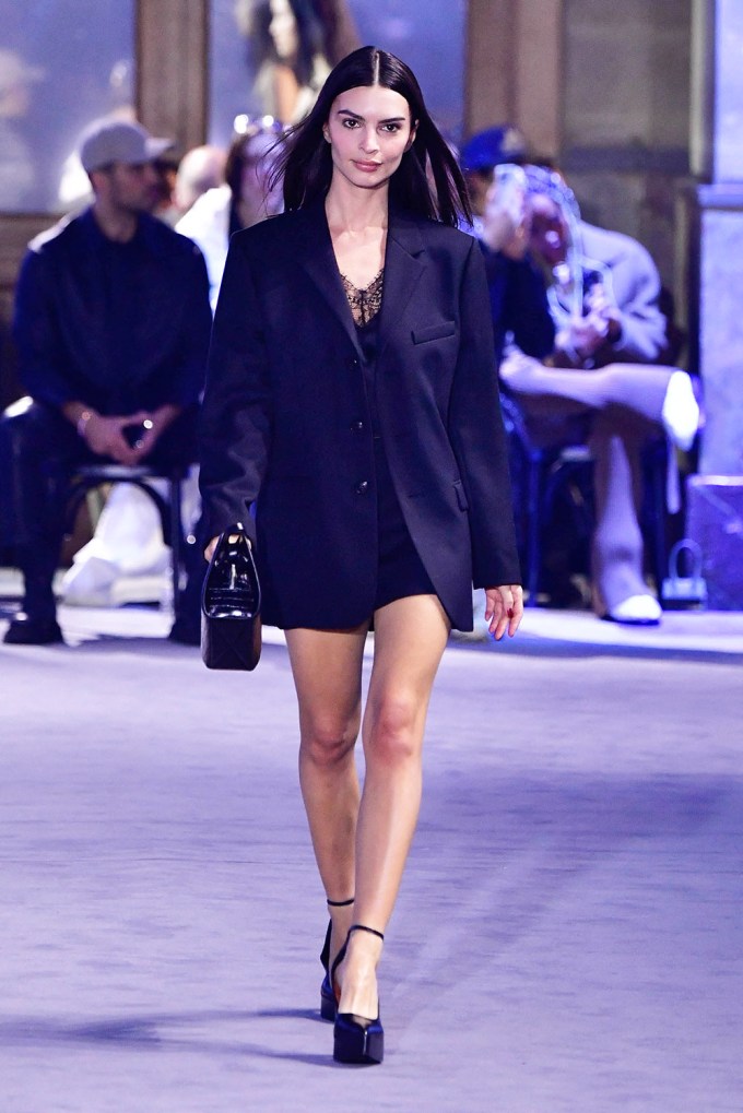 Emily Ratajkowski In Dress & Blazer