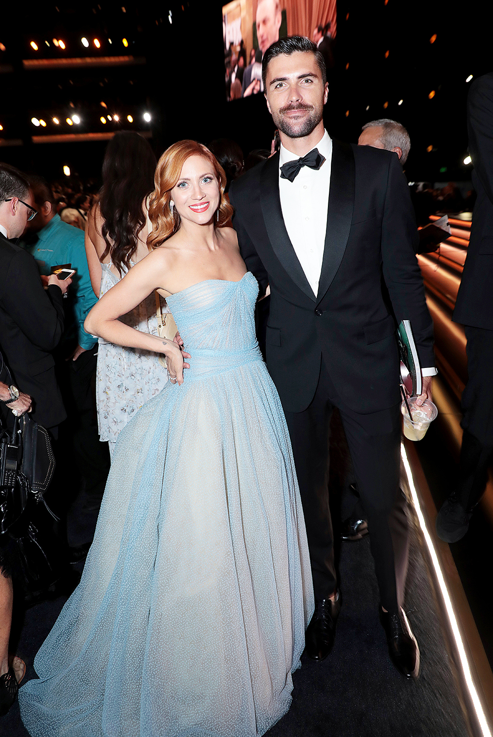 Brittany Snow, Tyler Stanaland. Brittany Snow, left, and Tyler Stanaland pose in the audience at the 71st Primetime Emmy Awards, at the Microsoft Theater in Los Angeles
71st Primetime Emmy Awards - Audience, Los Angeles, USA - 22 Sep 2019