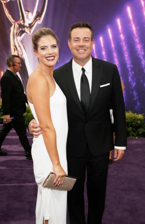 Siri Pinter, Carson Daly. Siri Pinter and Carson Daly arrive at the 71st Primetime Emmy Awards, at the Microsoft Theater in Los Angeles
71st Primetime Emmy Awards - Red Carpet, Los Angeles, USA - 22 Sep 2019