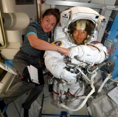 In this image released, by NASA, astronauts Christina Koch, right, and, Jessica Meir pose on the International Space Station. The first all-female spacewalk is back, six months after a flap over spacesuits led to an embarrassing cancellation. NASA announced Friday that the two U.S. astronauts aboard the International Space Station will pair up for a spacewalk later this month
All-Female Spacewalk - 04 Oct 2019