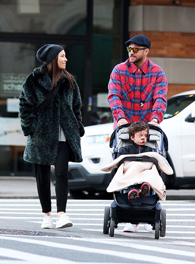 Justin Timberlake, Jessica Biel & Son Silas Step Out For Family Date