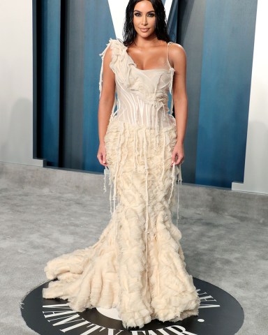 Kim Kardashian West Vanity Fair Oscar Party, Arrivals, Los Angeles, USA - 09 Feb 2020 Wearing Alexander McQueen