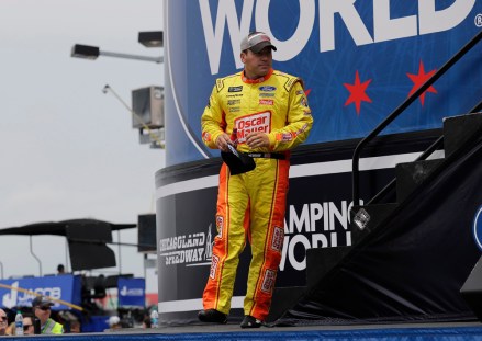 Ryan Newman walks on the stage during drivers introduction before the NASCAR Cup Series auto race at Chicagoland Speedway in Joliet, Ill
NASCAR Chicago Auto Racing, Joliet, USA - 30 Jun 2019