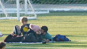 Shakira & Gerard Pique with their sons at the park