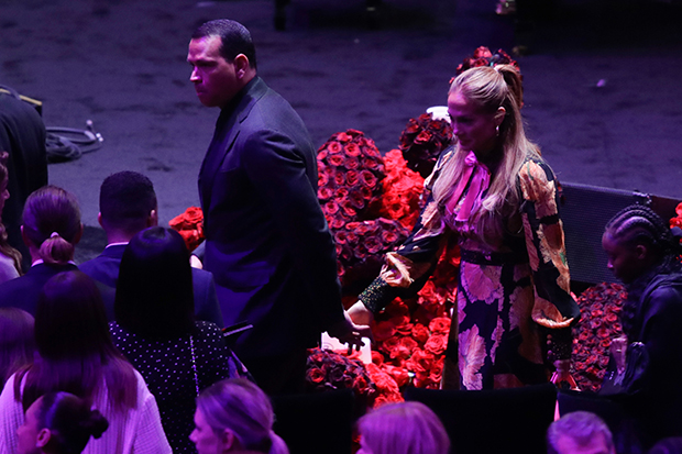 Jennifer Lopez and Alex Rodriguez leave after a celebration of life for Kobe Bryant and his daughter Gianna Monday, Feb. 24, 2020, in Los Angeles.Kobe Bryant Memorial Basketball, Los Angeles, USA - 24 Feb 2020