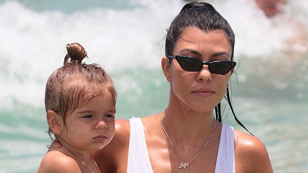 Cute pics! Kourtney Kardashian and baby Penelope's day at the beach