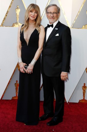 Steven Spielberg (R) and Kate Capshaw arrives for the 90th annual Academy Awards ceremony at the Dolby Theatre in Hollywood, California, USA, 04 March 2018. The Oscars are presented for outstanding individual or collective efforts in 24 categories in filmmaking.
Arrivals - 90th Academy Awards, Hollywood, USA - 04 Mar 2018