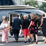 New York Gov. Andrew Cuomo and four women prepare to board a helicopter after announcing his resignation, in New York. Cuomo says he will resign over a barrage of sexual harassment allegations. The three-term Democratic governor's decision, which will take effect in two weeks, was announced Tuesday as momentum built in the Legislature to remove him by impeachment
Cuomo-Sexual-Harassment, New York, United States - 10 Aug 2021