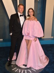 2022 Vanity Fair Oscar Party Hosted By Radhika Jones - Arrivals. 27 Mar 2022 Pictured: Christian McCaffrey, Olivia Culpo. Photo credit: Jen Lowery/MEGA TheMegaAgency.com +1 888 505 6342 (Mega Agency TagID: MEGA845334_002.jpg) [Photo via Mega Agency]