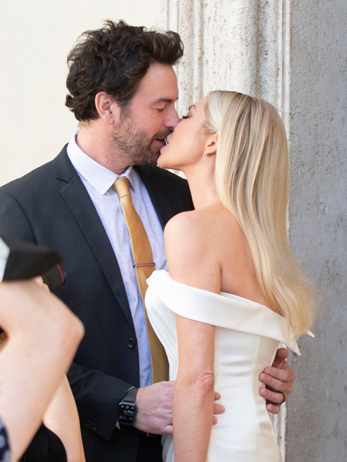 Stassi & Beau kiss before their wedding in Italy.