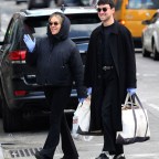 Pregnant Chloe Sevigny and boyfriend Sinisa Mackovic wear blue surgical gloves as they stock up on groceries amid Coronavirus outbreak in NYC
