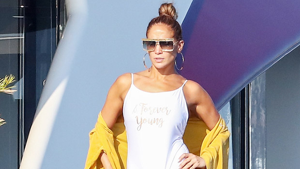 Jennifer Lopez Rocks White Swimsuit In New Beach Photo Hollywood Life 