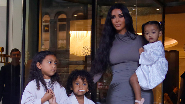 Kim Kardashian S Kids Saint Chicago Psalm They Bond On The Swings Hollywood Life