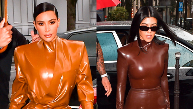 Kim & Kourtney Kardashian Wear Latex At Kanye’s Paris Sunday Service ...