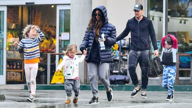 Megan Fox & Brian Austin Green grocery shopping with their kids