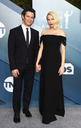 Thomas Kail, Michelle Williams. Thomas Kail, left, and Michelle Williams arrive at the 26th annual Screen Actors Guild Awards at the Shrine Auditorium & Expo Hall, in Los Angeles
26th Annual SAG Awards - Arrivals, Los Angeles, USA - 19 Jan 2020