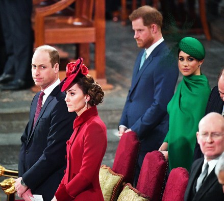 Prince Harry, Meghan Duchess of Sussex, Prince William, Catherine Duchess of CambridgeCommonwealth Day Service, Westminster Abbey, London, UK - 09 Mar 2020