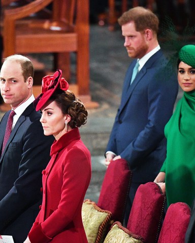 Prince Harry, Meghan Duchess of Sussex, Prince William, Catherine Duchess of CambridgeCommonwealth Day Service, Westminster Abbey, London, UK - 09 Mar 2020