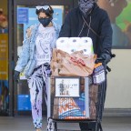 *EXCLUSIVE* Masked Bonny and Clyde! Tommy Lee and Brittany Furlan pick up groceries and then medicine from the vet