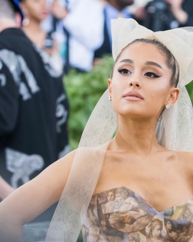 Ariana Grande attends The Metropolitan Museum of Art's Costume Institute benefit gala celebrating the opening of the Heavenly Bodies: Fashion and the Catholic Imagination exhibition, in New York
2018 MET Museum Costume Institute Benefit Gala, New York, USA - 07 May 2018