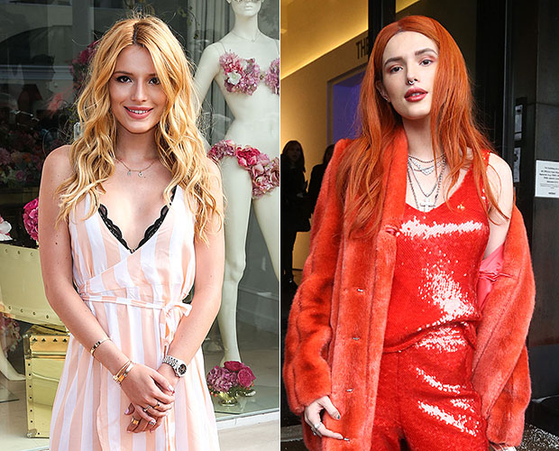 Bella Thorne as a blonde and red head 