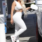 Blac Chyna all-white workout outfit