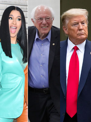 Cardi B, Bernie Sanders, Donald Trump
