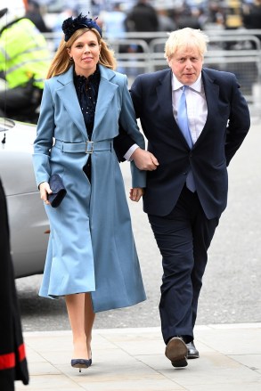 Boris Johnson and fiancee Carrie Symonds
Commonwealth Day Service, Westminster Abbey, London, UK - 09 Mar 2020
The Duke and Duchess of Sussex are carrying out their final official engagement as senior royals