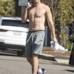 Chris Pine S Shirtless Photos During Outdoor Workout With His Dog Hollywood Life