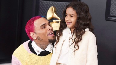 Chris Brown & daughter Royalty at the Grammys