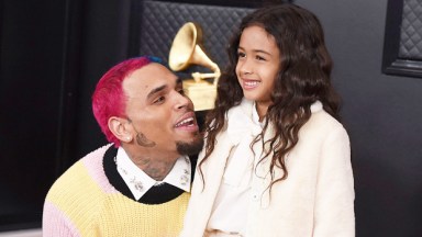Chris Brown & daughter Royalty at the Grammys