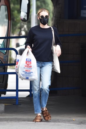 Los Feliz, CA  - *EXCLUSIVE*  - Emma Roberts makes a stop at a Rite Aid while out looking for essentials during the lockdown.  Emma wore a mask to protect her face.Pictured: Emma RobertsBACKGRID USA 4 APRIL 2020 USA: +1 310 798 9111 / usasales@backgrid.comUK: +44 208 344 2007 / uksales@backgrid.com*UK Clients - Pictures Containing ChildrenPlease Pixelate Face Prior To Publication*