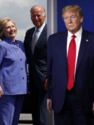 Joe Biden, Hillary Clinton and Donald Trump