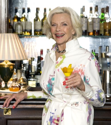 Honor Blackman in the cocktail bar of Duke's Hotel, St James's Place, London
Various
Honor had a new cocktail made specially for her and called 'Golden Galore' after her character 'Pussy Galore' in the James Bond Film 'Goldfinger'.