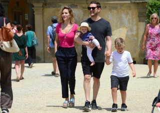 ** RIGHTS: ONLY UNITED STATES, UNITED KINGDOM, AUSTRALIA, CANADA, ARGENTINA ** Florence, ITALY  - *EXCLUSIVE*  -  *PHOTOS OF CHILDREN TAKEN WITH PERMISSION* Michael Buble was all smiles during a stroll with his beautiful family in Italy. The Canadian singer and his wife, Argentine actress  Luisana Lopilato were the picture of a happy couple as they strolled hand in hand together with their kids skipping happily around them. Buble who is in the middle of his sold out world tour could have passed for any normal, happy dad enjoying a day out with his family. Buble’s oldest son Noah was diagnosed with liver cancer in 2016 and is currently in remission. The singer has admitted in interviews that he didn’t know at the time if he would ever go back to performing "I don't even think about my career," he told USA TODAY in a March interview, and that now, spending time with his family comes first. *Shot on June 12, 2019*Pictured: Michael Buble, Luisana LopilatoBACKGRID USA 1 JULY 2019BYLINE MUST READ: BACKGRIDUSA: +1 310 798 9111 / usasales@backgrid.comUK: +44 208 344 2007 / uksales@backgrid.com*UK Clients - Pictures Containing Children
Please Pixelate Face Prior To Publication*