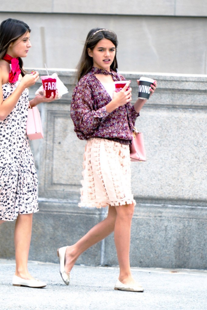 Suri Cruise Steps Out For Juice With A Friend In New York City