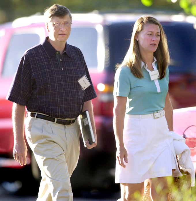 Melinda & Bill Gates Attend A Media Conference