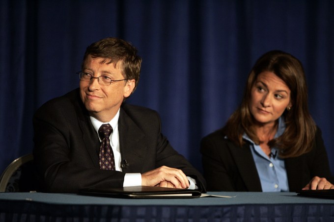 Bill & Melinda Gates At A Press Conference In 2006