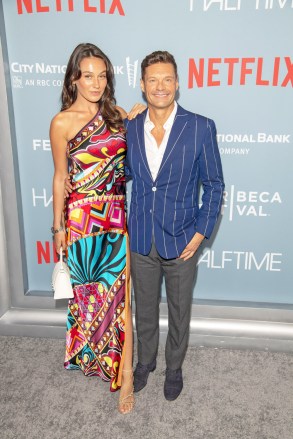 Aubrey Paige Petcosky and Ryan Seacrest attend the "Halftime" Premiere during the Tribeca Film Festival Opening Night at United Palace on June 08 2022 in New York City.
'Halftime' premiere, Arrivals, Tribeca Film Festival Opening Night, New York, USA - 08 Jun 2022