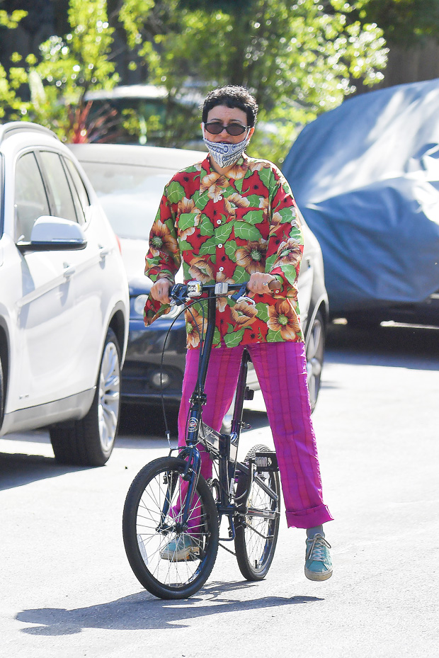 Alia Shawkat on a bike ride in LA