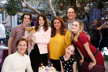 AMERICAN HOUSEWIFE - "Vacation!" - After Anna-Kat's big win with The Wildflower Girls, the Ottos head to California for an all-expenses paid family vacation. But when her birthday coincides with their trip, Katie is determined to have a relaxing kid-free day, one where she and Greg are free to do whatever they want. Meanwhile, Taylor loses all her money on Hollywood Boulevard and Anna-Kat is forced into busking to get them out of trouble; and after crashing their trip, Cooper (Logan Pepper) surprises Katie by making her birthday wish come true on all-new "American Housewife," WEDNESDAY, MAY 6 (9:00-9:30 p.m. EDT), on ABC. (ABC/Raymond Liu)
LOGAN PEPPER, DANIEL DIMAGGIO, LISA VANDERPUMP, KATY MIXON, JULIA BUTTERS, DIEDRICH BADER, MEG DONNELLY