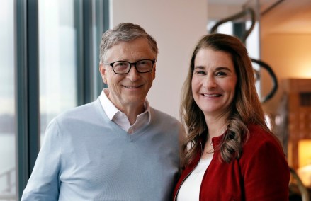 Bill and Melinda Gates pose for a photo in Kirkland, Wash.  From their perch as the "unofficial deans" of big-ticket philanthropy, it's business as usual for the Gates amid questions about whether altruism by the wealthy is a force for good.  They are speaking out as their annual letter reviewing their work and vision is released.  This year's note focused on 2018's surprises in the areas where the Bill and Melinda Gates Foundation are involved, including global health and development and US education and poverty Bill Gates Philanthropy Criticism, Kirkland, USA - 31 Jan 2019