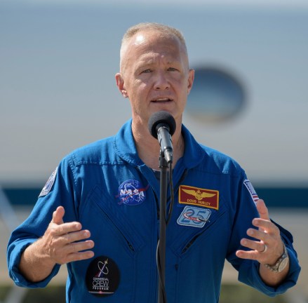 In this photo provided by NASA astronaut Doug Hurley speaks at a news conference after he arrives at the Kennedy Space Center in Cape Canaveral, Fla., . Hurley and NASA astronaut Bob Behnken will fly on the SpaceX Demo-2 mission to the International Space Station scheduled for launch on May 27
Home Launch Astronauts Arrive, Cape Canaveral, United States - 20 May 2020