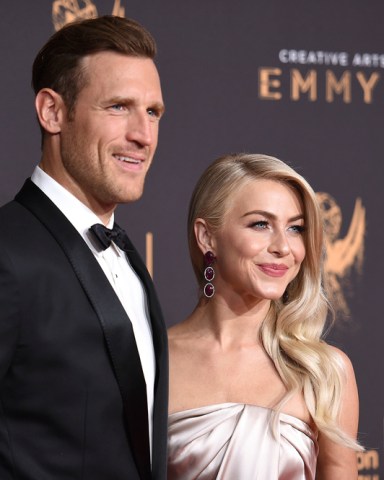 Brooks Laich, Julianne Hough. Brooks Laich, left, and Julianne Hough arrive at night one of the Creative Arts Emmy Awards at the Microsoft Theater, in Los Angeles
2017 Creative Arts Emmy Awards - Arrivals - Night One, Los Angeles, USA - 09 Sep 2017