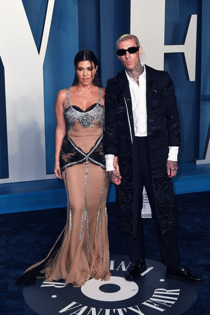 Kourtney Kardashian & Travis Barker At The 2022 Vanity Fair Oscar Party