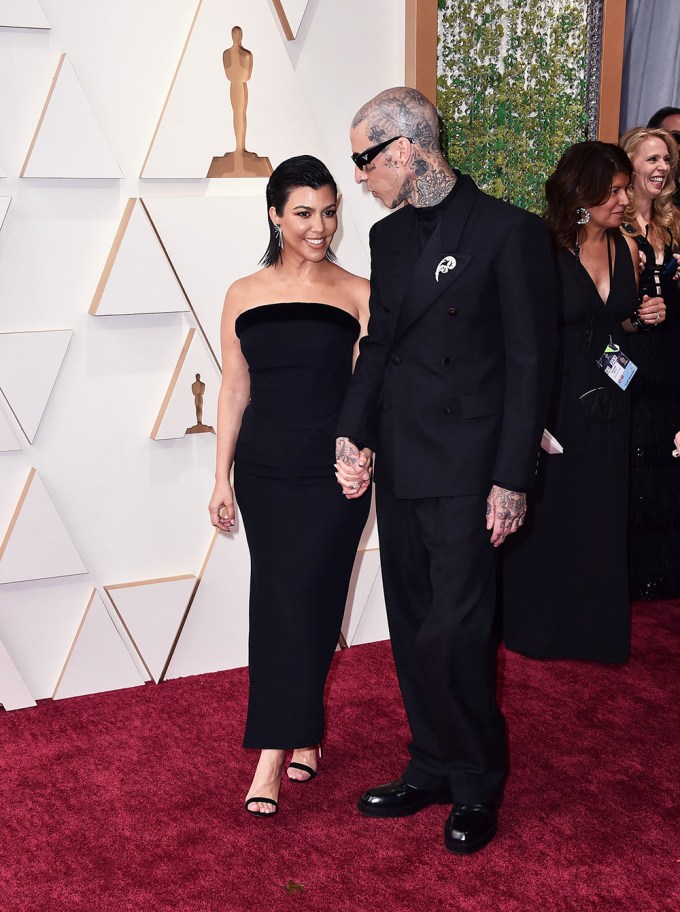 Kourtney Kardashian & Travis Barker At The 94th Academy Awards