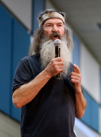 Phil Robertson Duck Dynasty" star Phil Robertson speaks during a campaign event featuring Republican presidential candidate, Sen. Ted Cruz, R-Texas, at Western Iowa Tech Community College in Sioux City, Iowa
GOP 2016 Cruz, Sioux City, USA