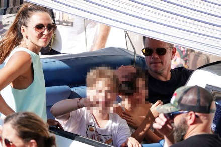 CAPRI, Italy - *EXCLUSIVE* - Hollywood star Matt Damon and his wife Luciana Barroso enjoy the summer vacation with their kids in Capri.  Image: Matt Damon Backgrid USA 12 July 2022 BYLINE MUST READ: Cobra Team / Backgrid USA: +1 310 798 9111 / usasales@backgrid.com UK: +44 208 344 2007 / uksales@backgrid.com *UK Customers - Pictures with children Please pixelate the face before publishing*