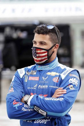 Bubba Wallace waits for the start of a NASCAR Cup Series auto race, in Homestead, Fla
NASCAR Auto Racing, Homestead, United States - 14 Jun 2020